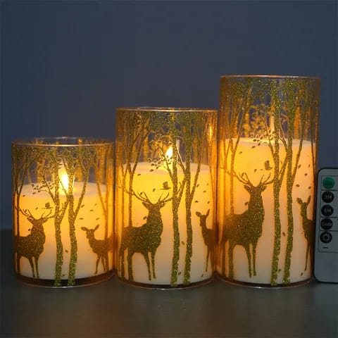 3pc Dimmable LED Christmas Candle set