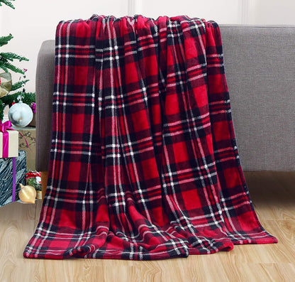 Warm Flannel Christmas Sherpa Throw Blanket