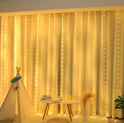 3m*3m White LED Curtain Fairy Christmas Lights