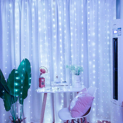 3m*3m White LED Curtain Fairy Christmas Lights