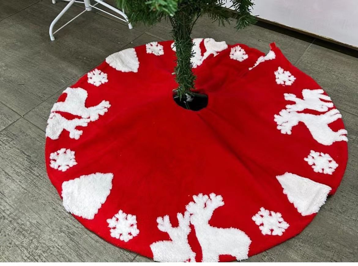 90cm Snow flakes Christmas tree skirts