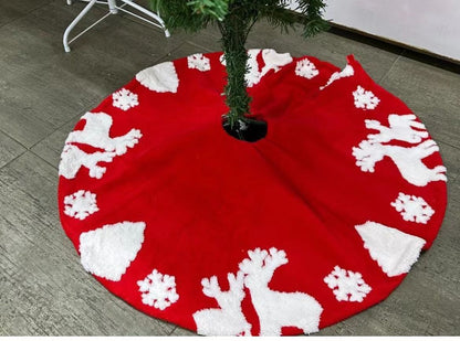 90cm Snow flakes Christmas tree skirts