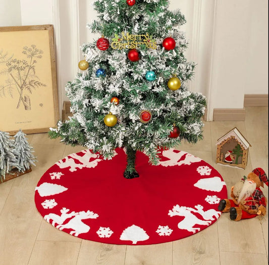90cm Snow flakes Christmas tree skirts