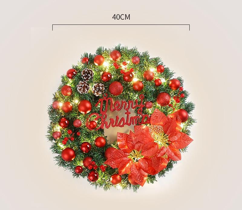 40cm Christmas Door Wreath Decor