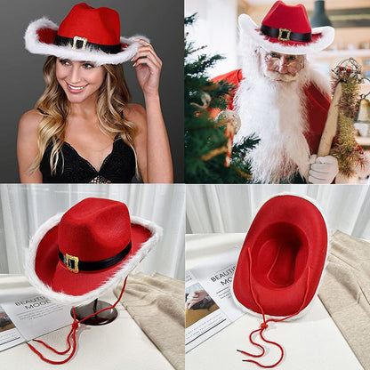 Red Christmas Cowboy Hat
