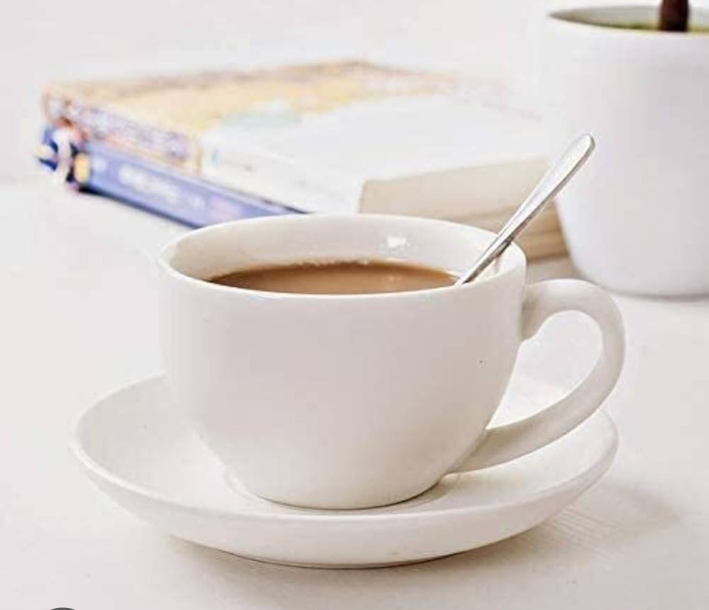 12pcs white cups and saucers
