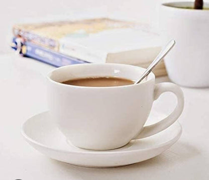 12pcs white cups and saucers