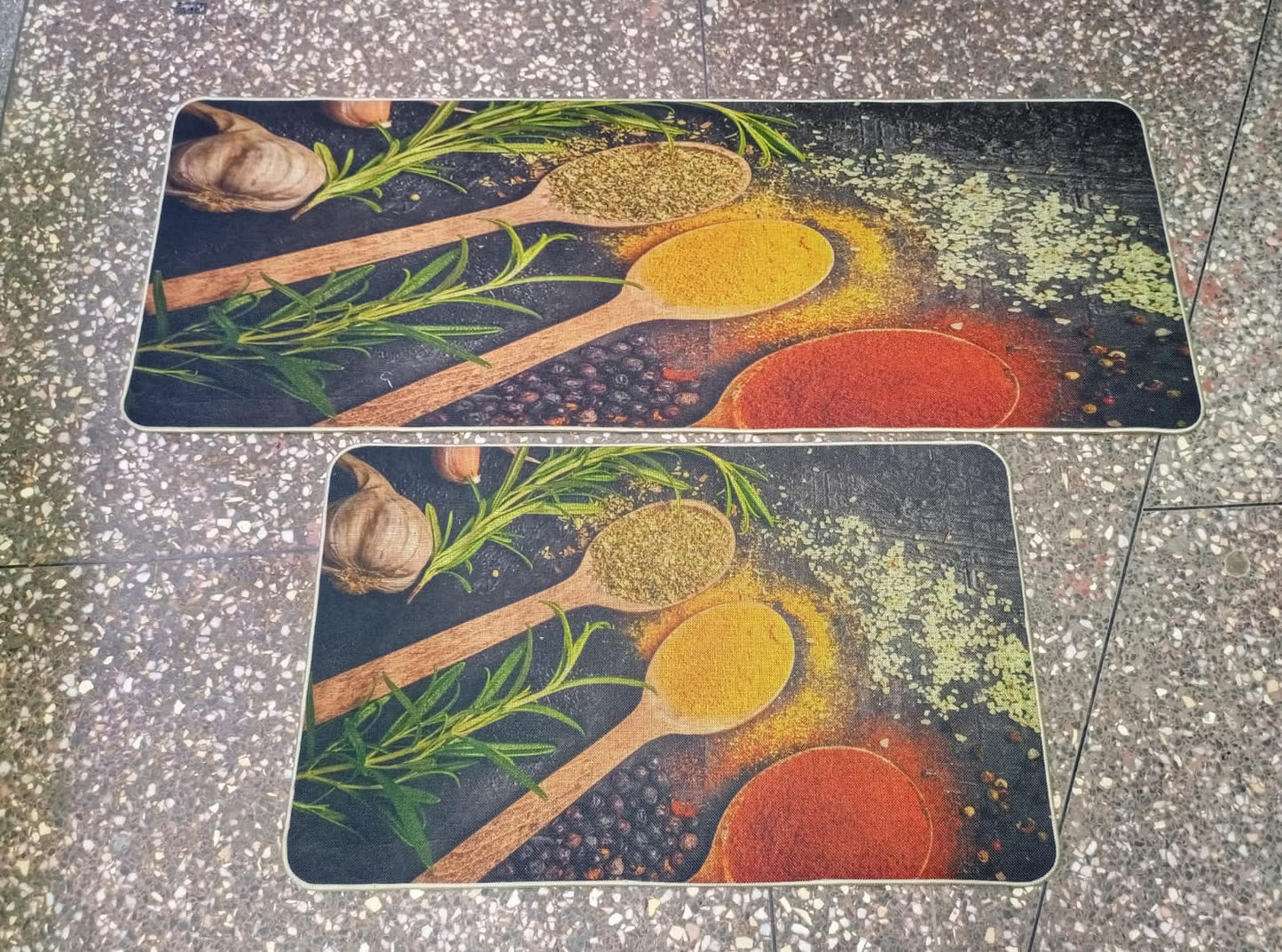 Rubber bottom 2 in 1 kitchen mats
