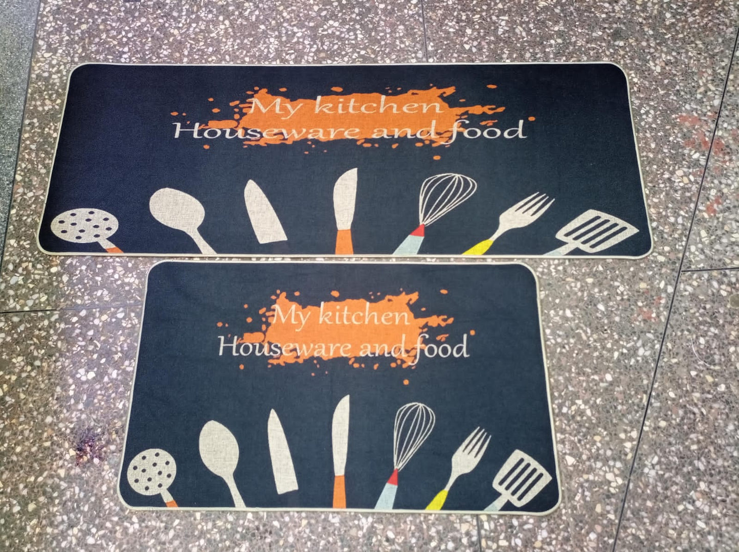 Rubber bottom 2 in 1 kitchen mats