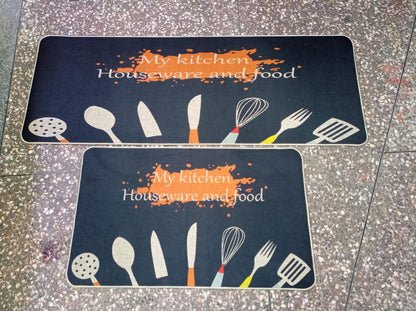 Rubber bottom 2 in 1 kitchen mats