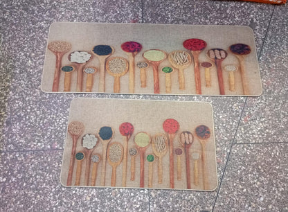 Rubber bottom 2 in 1 kitchen mats
