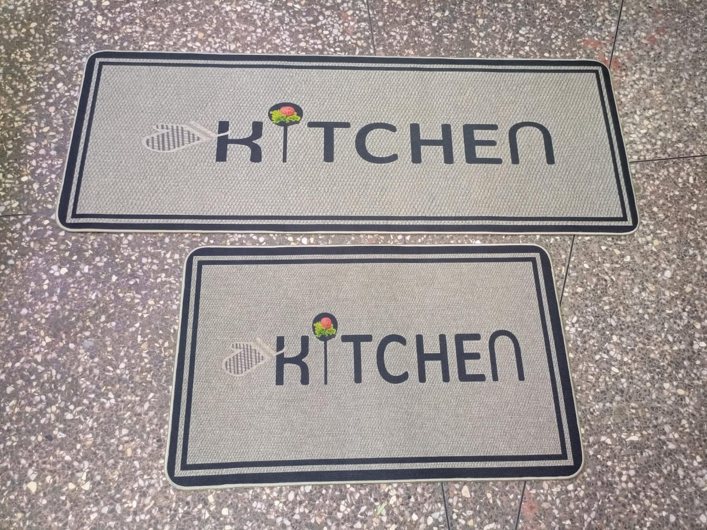Rubber bottom 2 in 1 kitchen mats