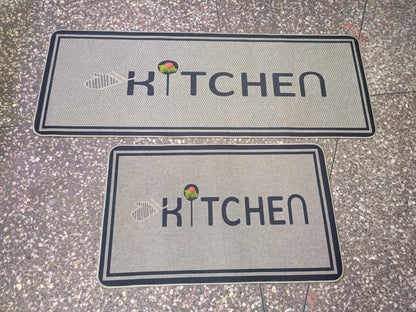 Rubber bottom 2 in 1 kitchen mats