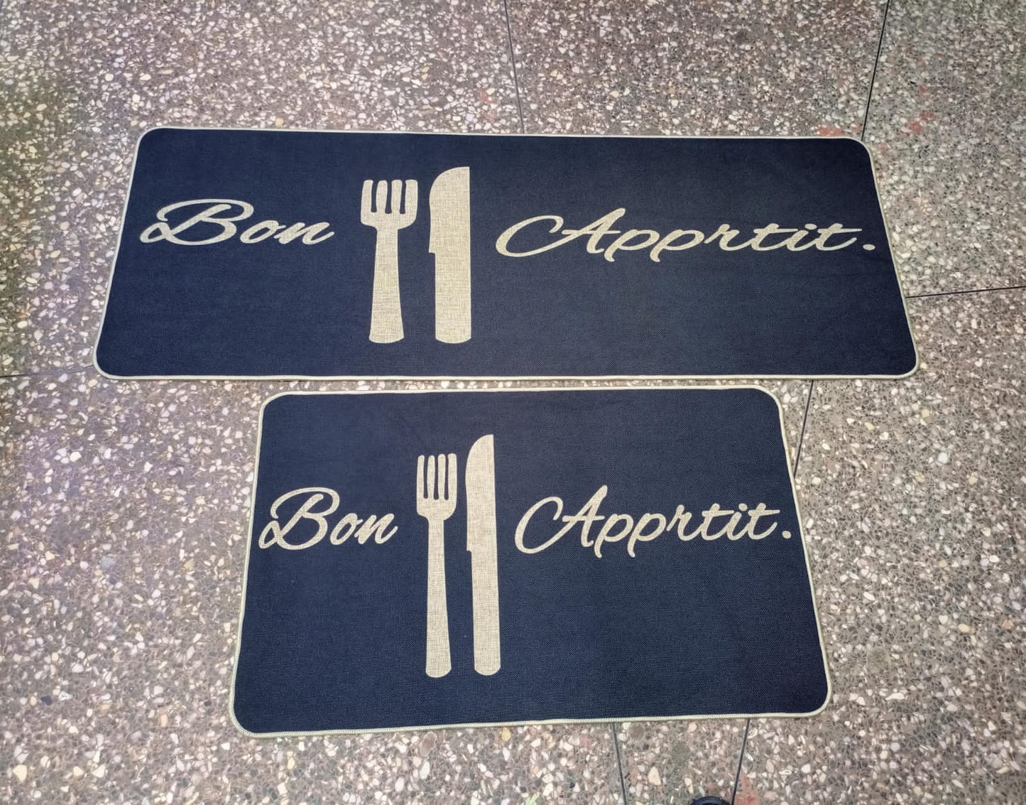 Rubber bottom 2 in 1 kitchen mats