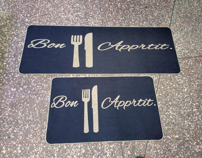 Rubber bottom 2 in 1 kitchen mats
