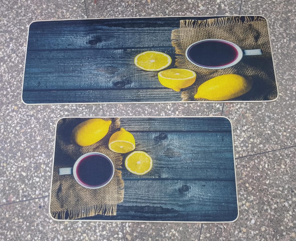 Rubber bottom 2 in 1 kitchen mats