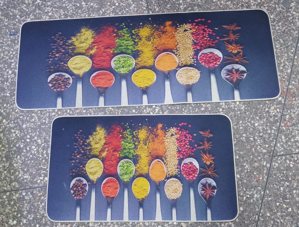 Rubber bottom 2 in 1 kitchen mats