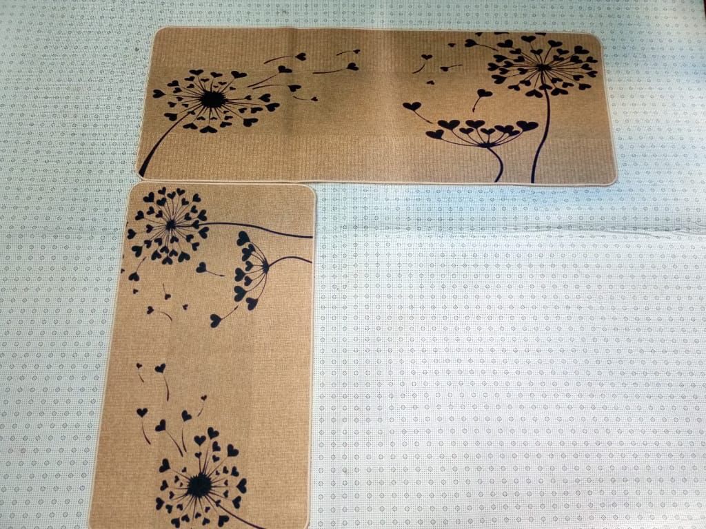 Rubber bottom 2 in 1 kitchen mats