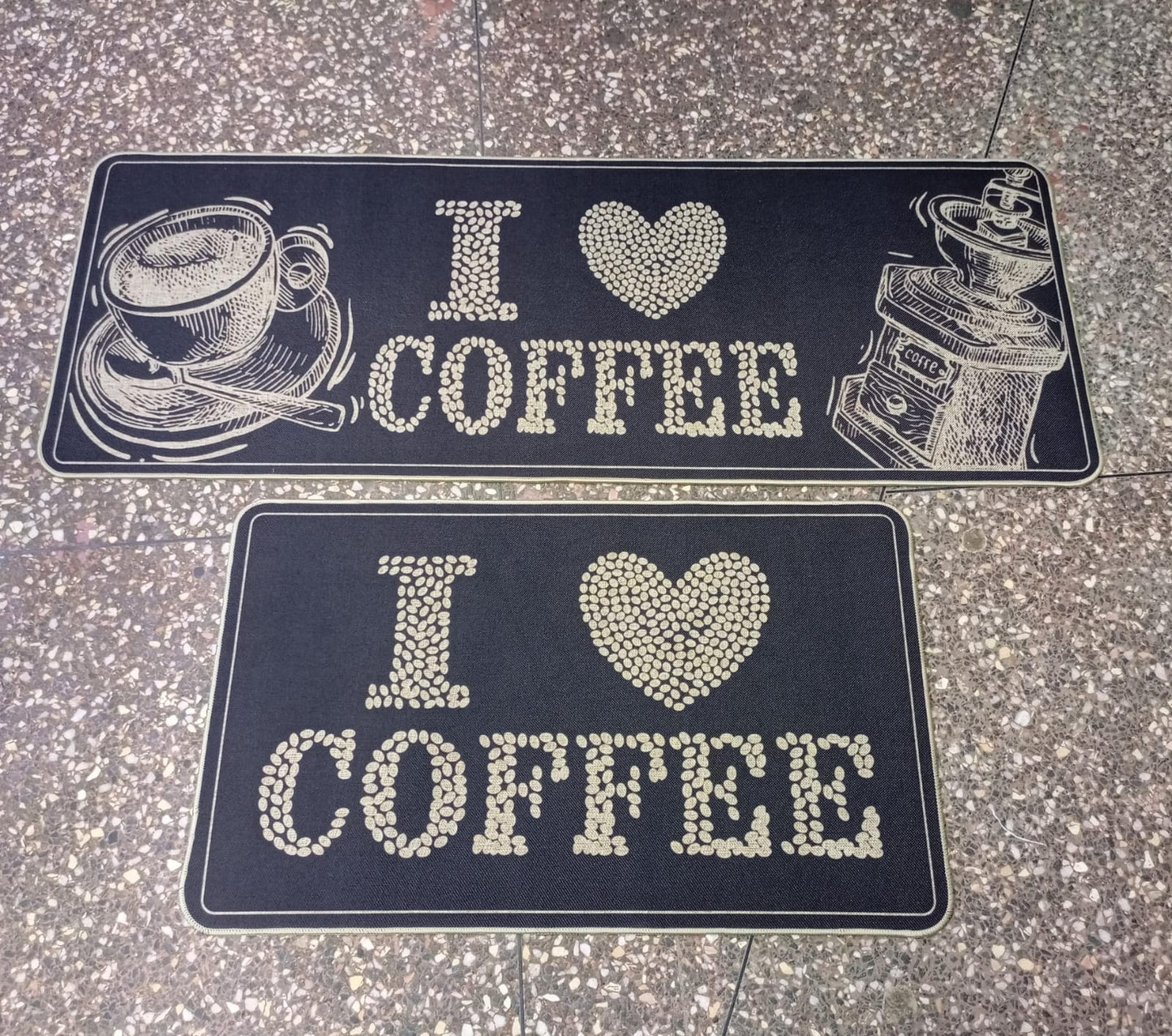 Rubber bottom 2 in 1 kitchen mats