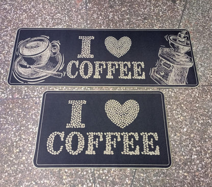 Rubber bottom 2 in 1 kitchen mats