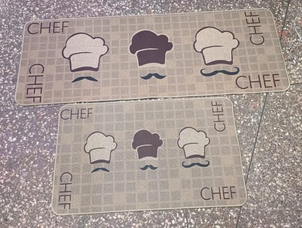 Rubber bottom 2 in 1 kitchen mats