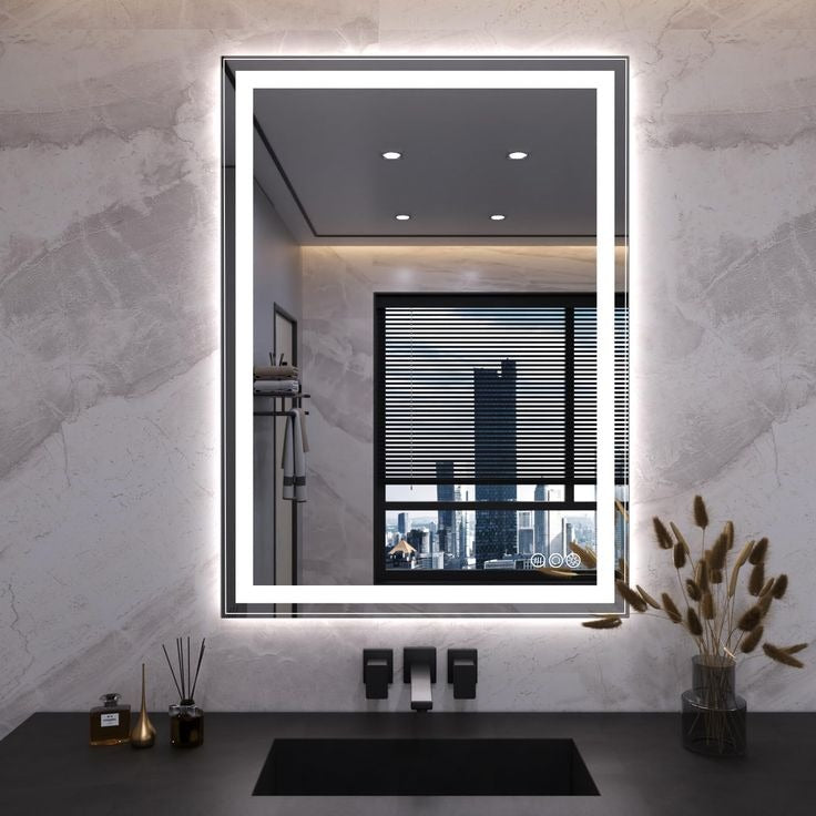 Mirror with led light and touch control