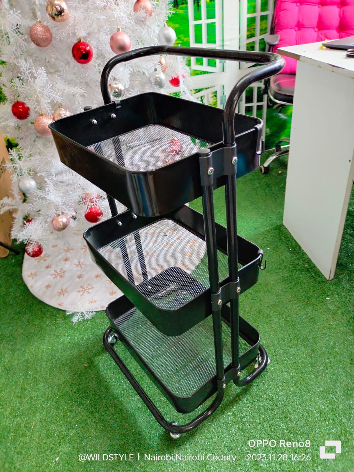 Fully metallic trolley rack