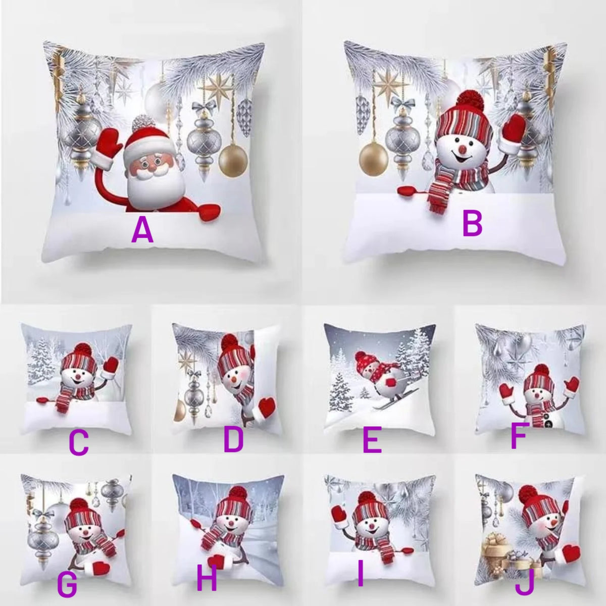 Christmas snow themed pillow cases