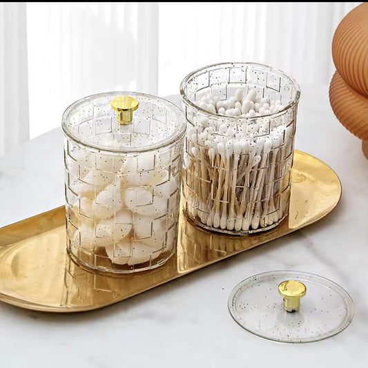 3Pc set acrylic cotton swab box