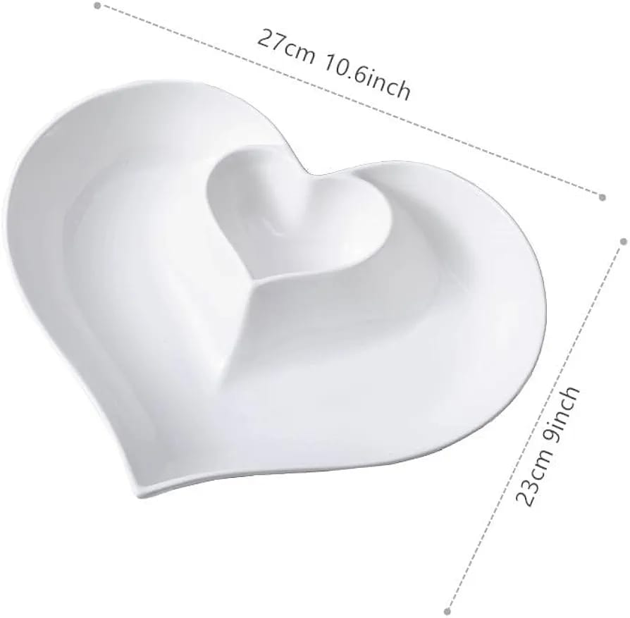 Heart shaped ceramic platter