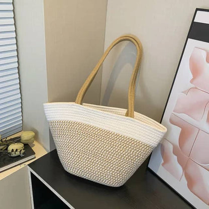 Straw woven bag-