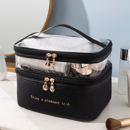 Double Layered Waterproof Cosmetic Bag BlackNov