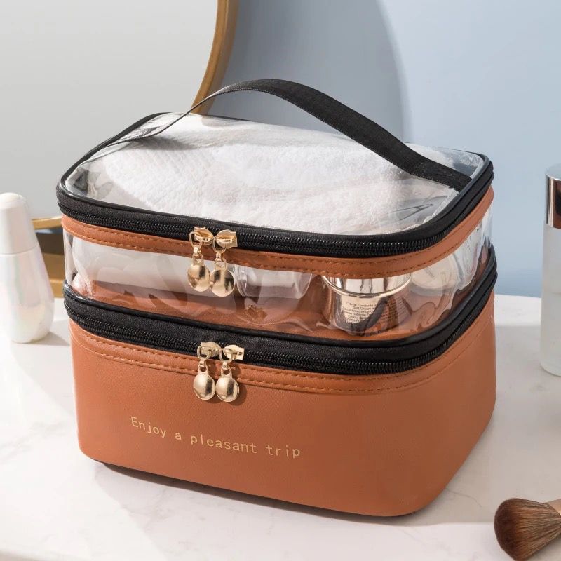 Double Layered Waterproof Cosmetic Bag BlackNov