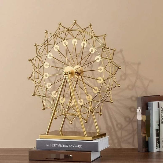 Modern Gold Metal Ferris Wheel Decorative Desktop Sculpture