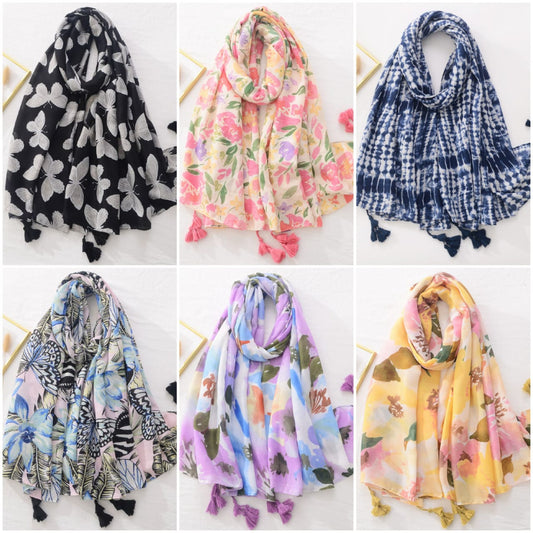 Ladies Floral Scarf Shawls