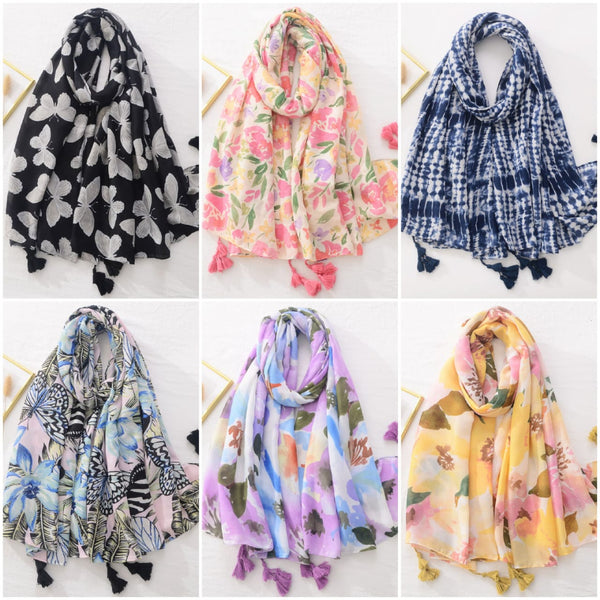 Ladies Floral Scarf Shawls