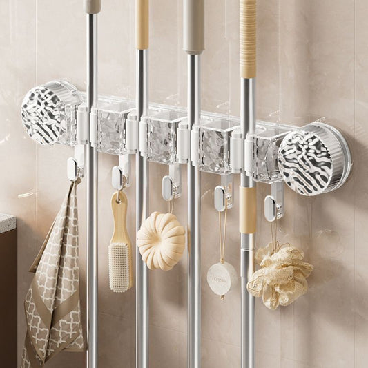 4-Holes Multi-Purpose Hooks Mop Hanger