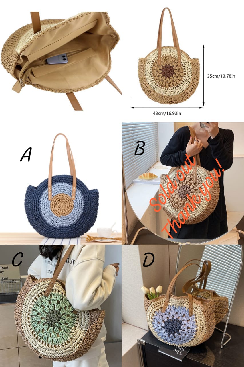 Straw woven bag tote bag