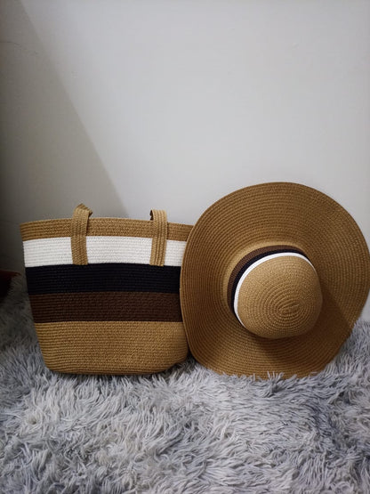 Summer straw bag and hat