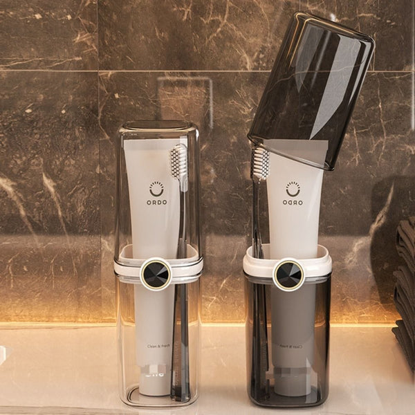 Portable Acrylic Travel Toothbrush and Toothpaste Holder