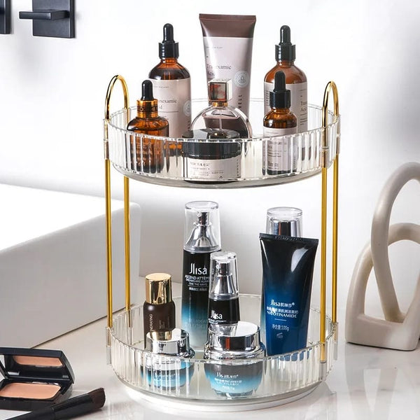 360 Degree Rotating Acrylic Makeup and Skincare Organizer