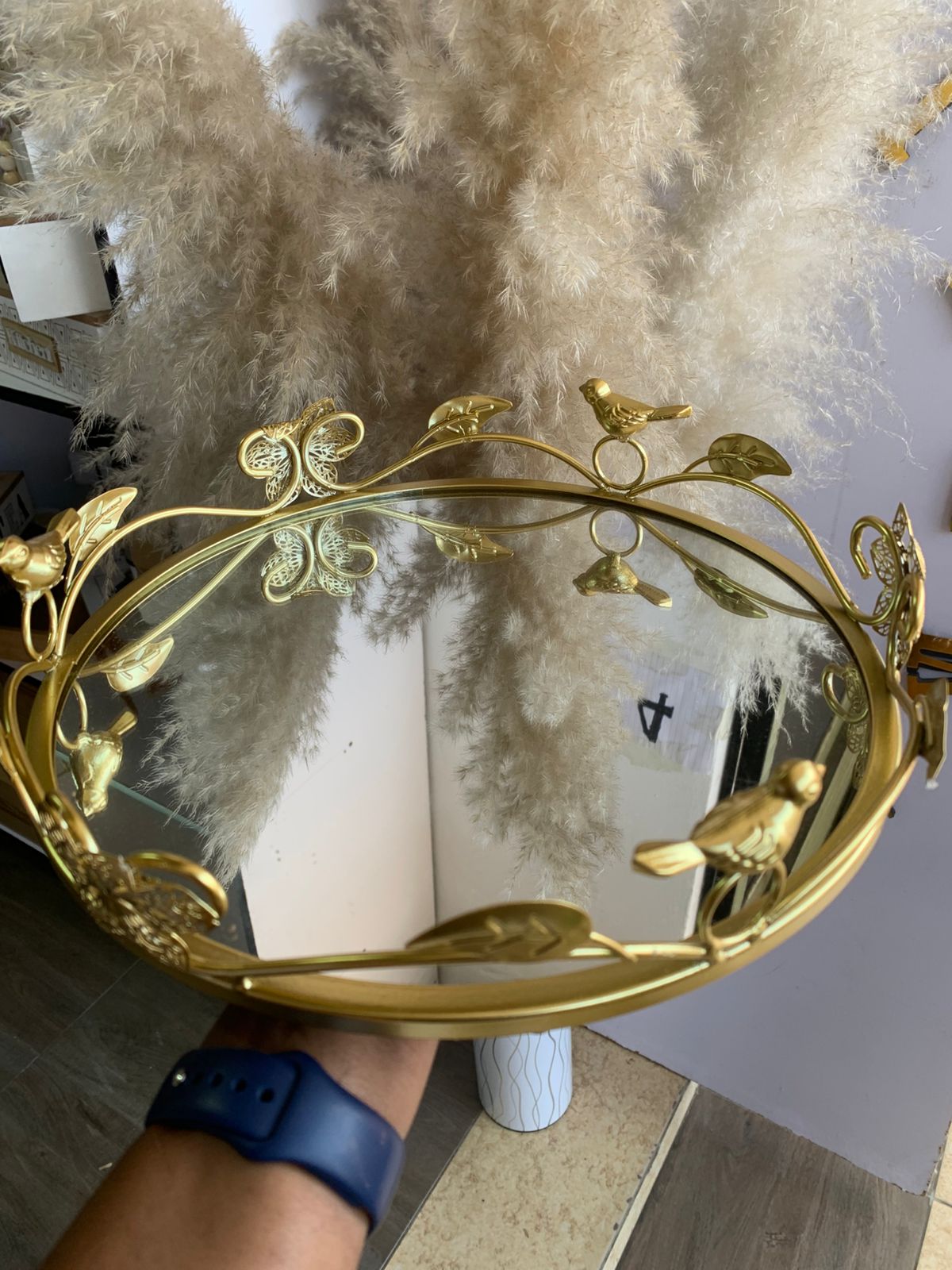 Vanity mirror tray