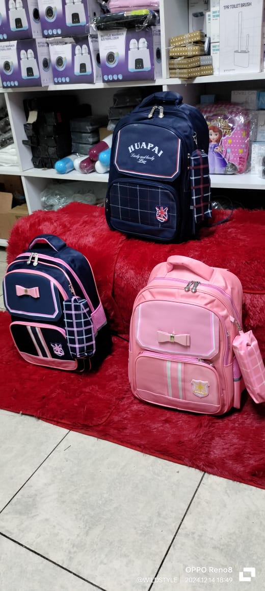 School bag backpack and pencil pouch