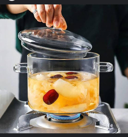 Glass cooking pot