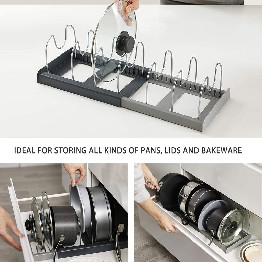 Retractable pan lid organizer