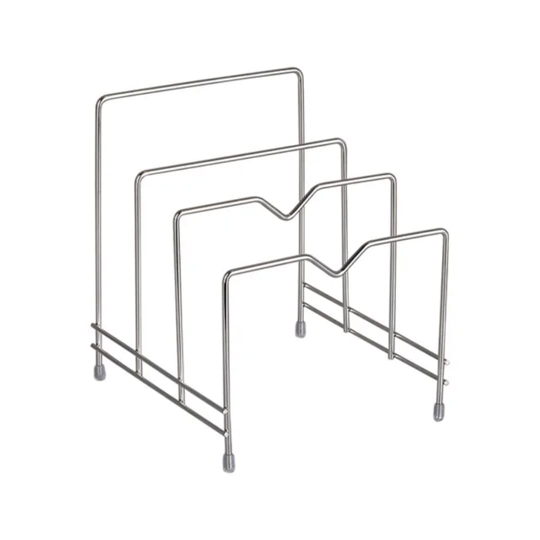 3 wide Slots Stainless Steel Counter Top Lid Holder