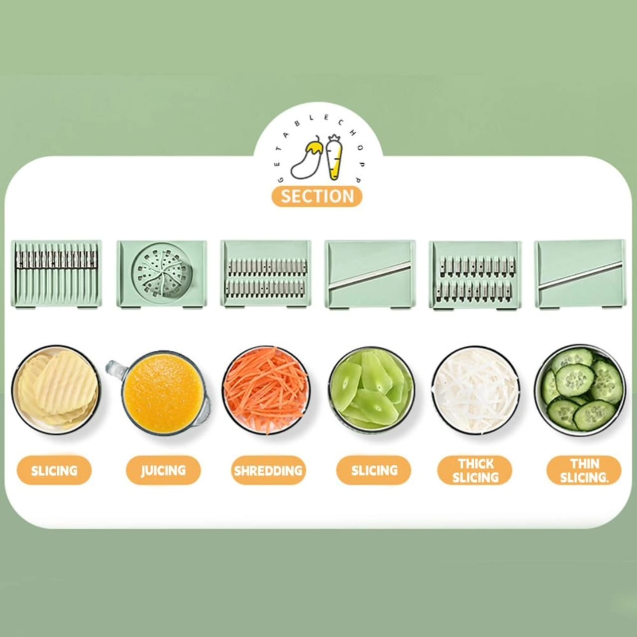 8pcs Salad Spinner with Vegetable Chopper