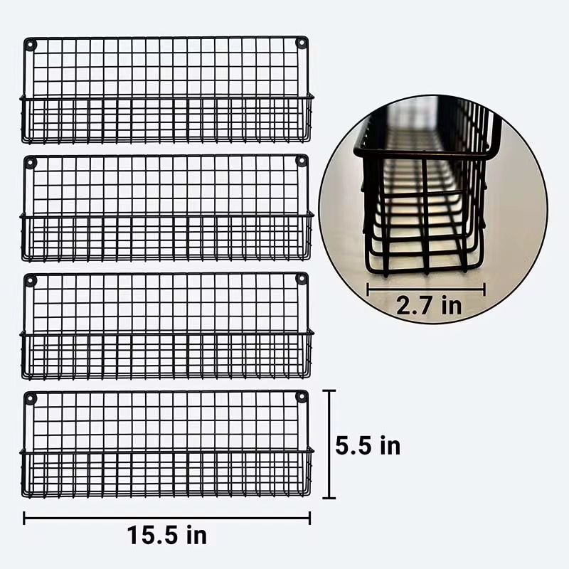 Set of 4 wall mounted spice rack