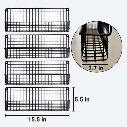 Set of 4 wall mounted spice rack