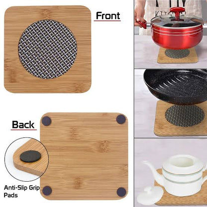 6Pc Insulated wooden coasters